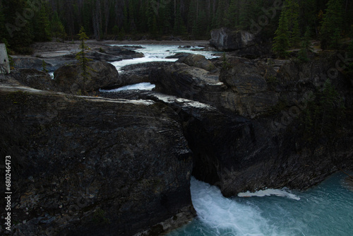 Aerial view of the natural bridge of Yoho National Park