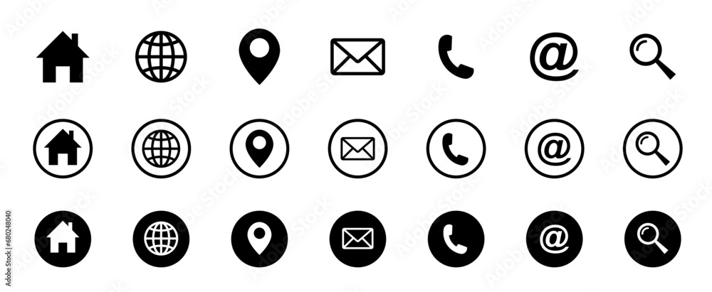Web icon set. Contact and web icons set. Website set icon vector. Web icon set. Contact and web icons set. Website set icon vector.