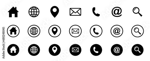 Web icon set. Contact and web icons set. Website set icon vector.