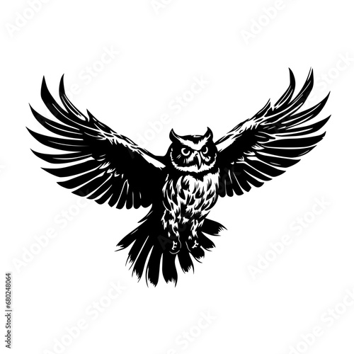 Majestic Flying Owl Vector Illustration © Mateusz