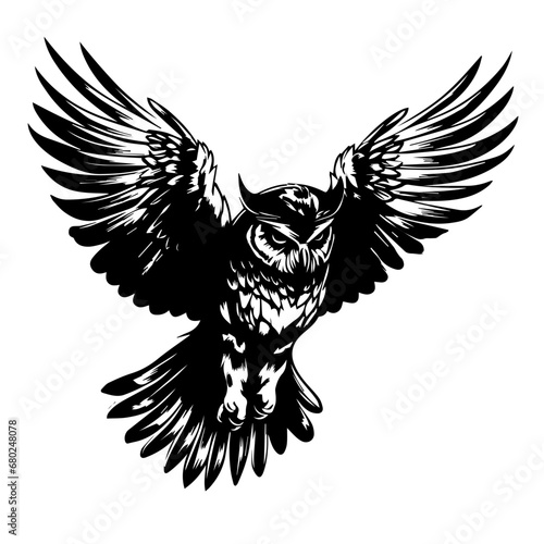 Majestic Flying Owl Vector Illustration