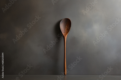 A minimalist representation of a ladle, featuring sleek lines and muted colors that distill the elegance of this kitchen implement.