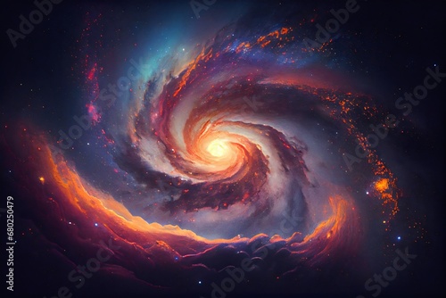 spiral galaxy background. Generative AI.