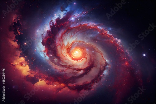 spiral galaxy background. Generative AI.