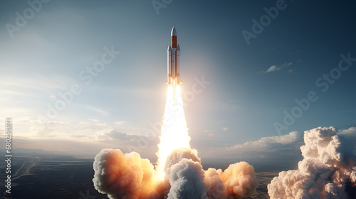 rocket on the sky