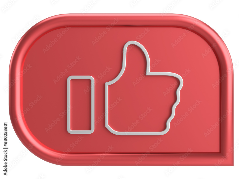 Like icon. Like button. 3D illustration. Like icon. Like button. 3D illustration.