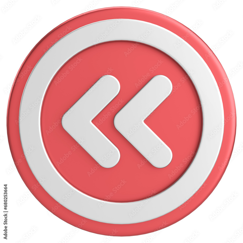 Previous button. Back button. 3D illustration. Previous button. Back button. 3D illustration.
