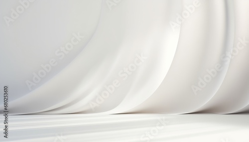 Abstract soft wavy white gradient background. photo