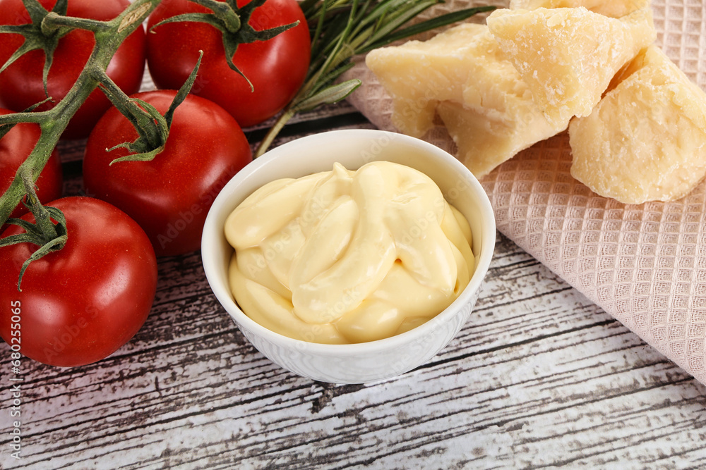 Cheese sauce in the bowl Cheese sauce in the bowl