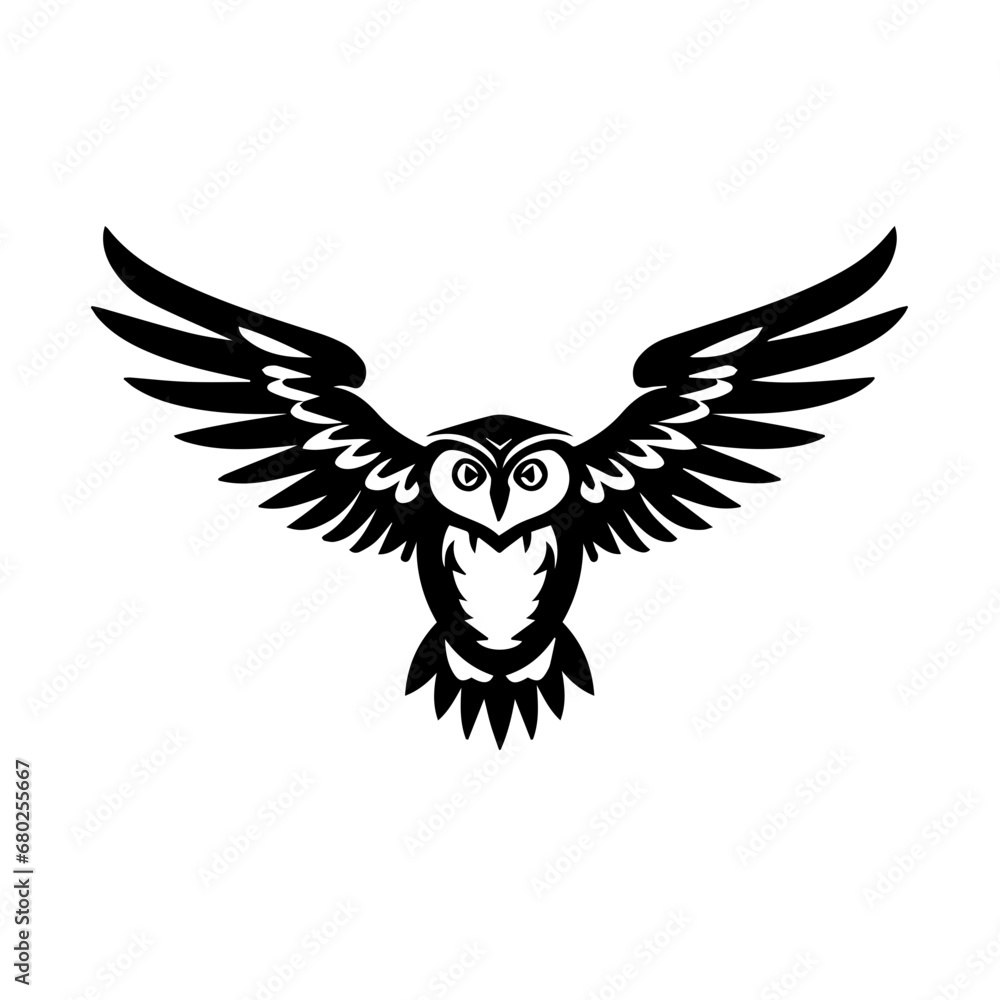 Soaring Owl Icon Vector Illustration Soaring Owl Icon Vector Illustration