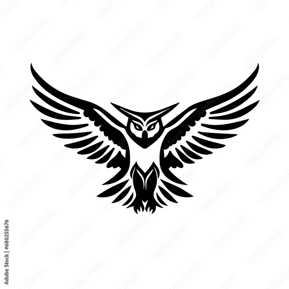 Soaring Owl Icon Vector Illustration Soaring Owl Icon Vector Illustration