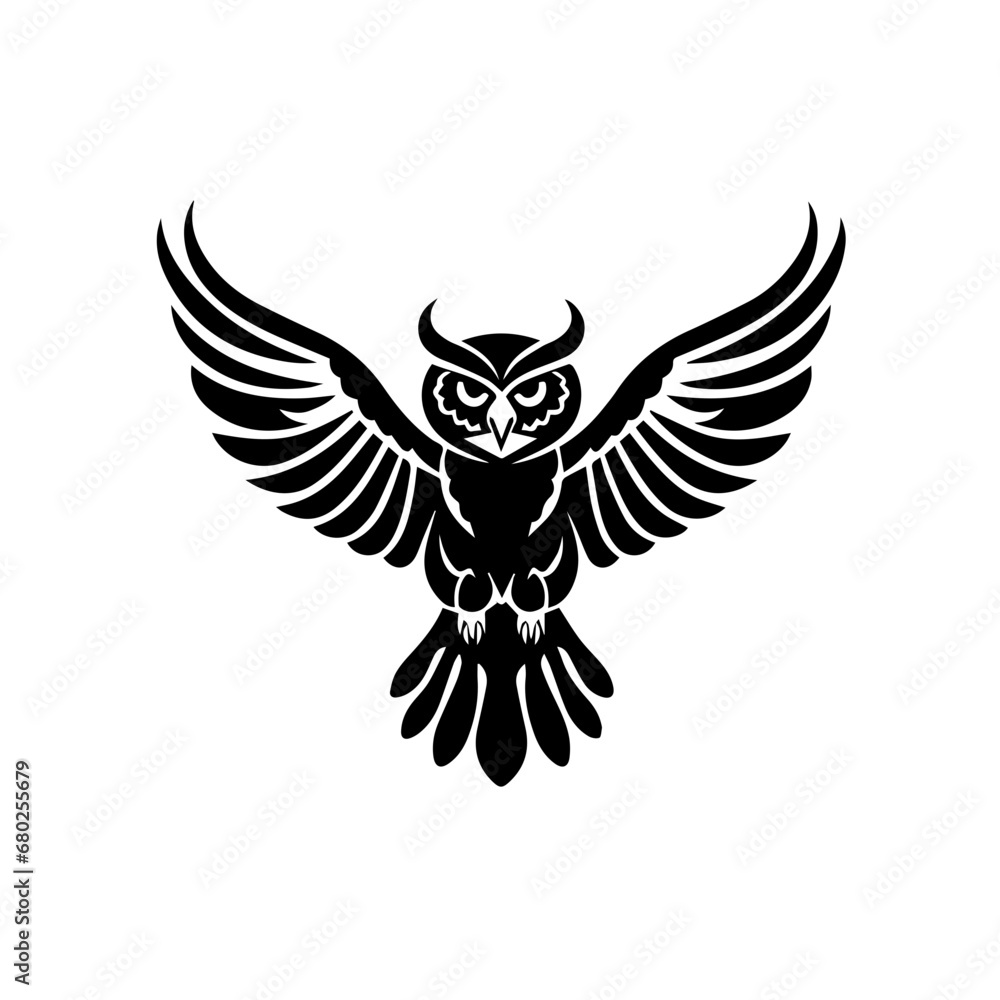 Soaring Owl Icon Vector Illustration Soaring Owl Icon Vector Illustration