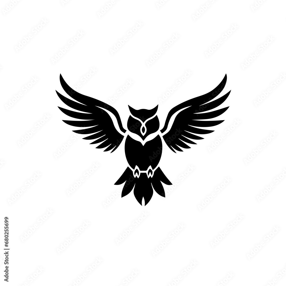 Soaring Owl Icon Vector Illustration Soaring Owl Icon Vector Illustration