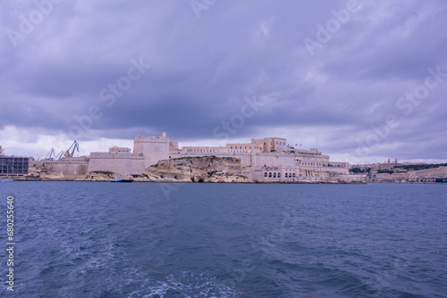 Fototapeta Naklejka Na Ścianę i Meble -  The medieval limestone city of Valletta, Malta with its main symbols