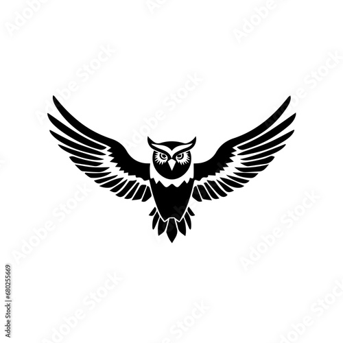 Soaring Owl Icon Vector Illustration