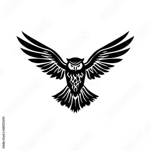 Soaring Owl Icon Vector Illustration