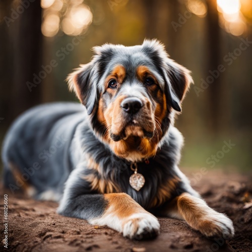 dog breed australian shepherd in autumn dog breed australian shepherd in autumn dog in the park