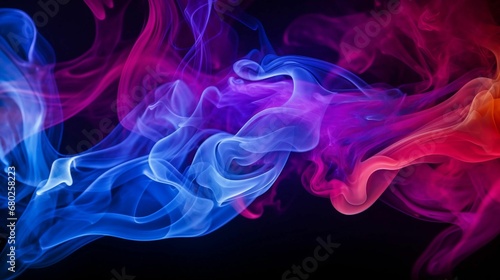 colorful smoke swirl on a black background to give the illusion