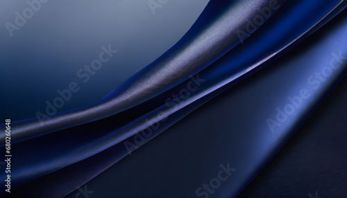 navy blue silk satin dark elegant luxury abstract background with space for design shiny smooth fabric soft folds drapery color gradient lines wavy pattern christmas birthday romance