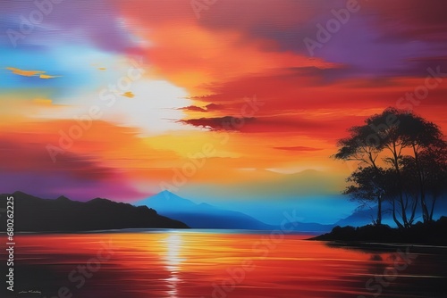 beautiful sunset over the lake beautiful sunset over the lake