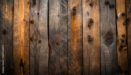 dark wood texture weathered rustic wood background from old planks with rusty nails