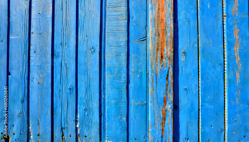 weathered blue painted wood boards andernos gironde aquitaine france photo
