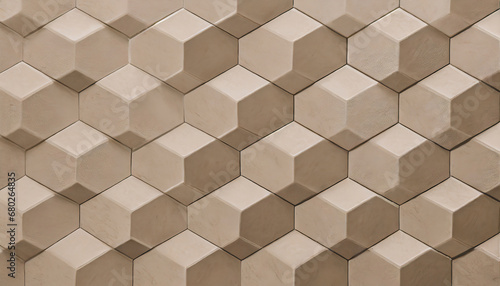 beige hexagon ceramic tile abstract texture decorative wall tile geometric cubes tiles background
