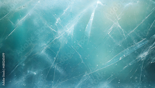 scratched ice background aged glass texture teal blue old window effect overlay with dust © Alexander
