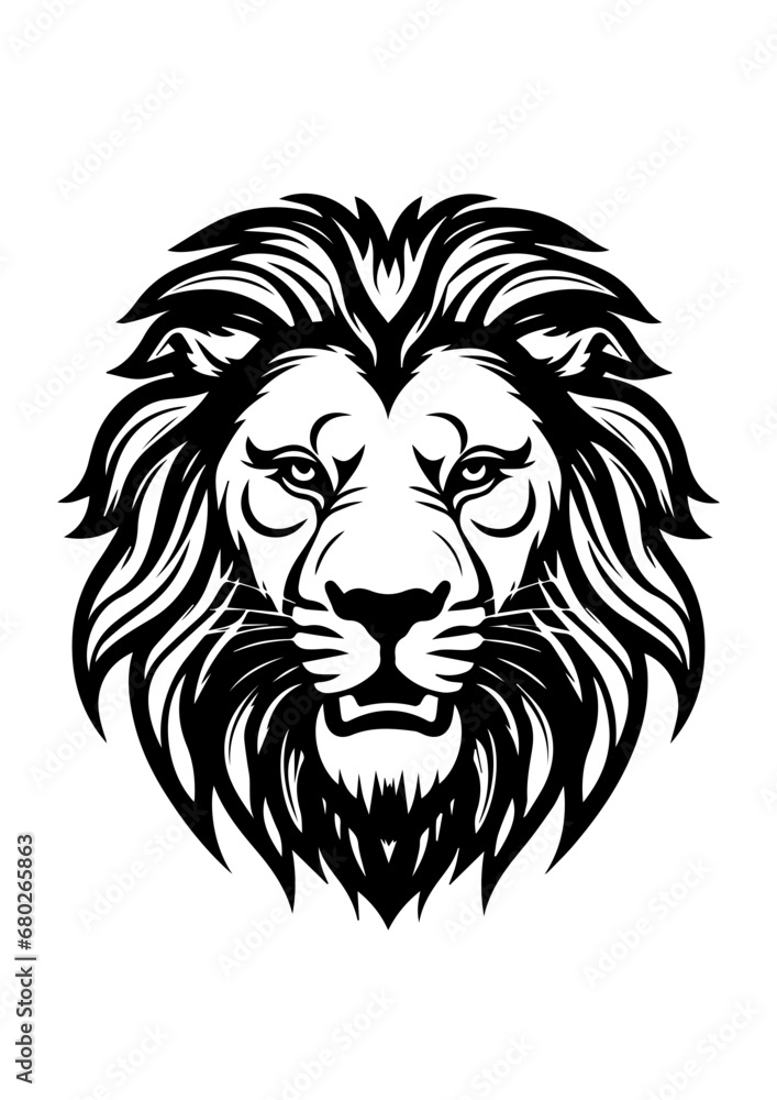 Majestic Lion Head Vector Illustration