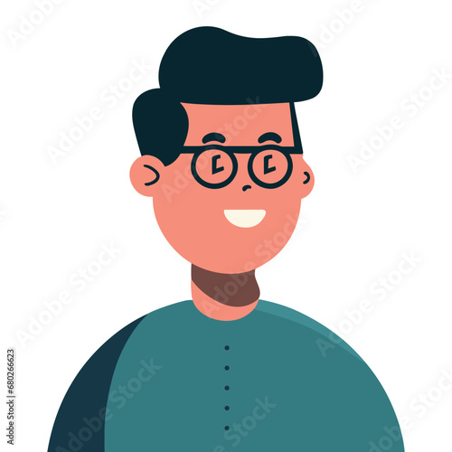 Boy Smiling Vector. Cute Boy Smiling Vector Illustration