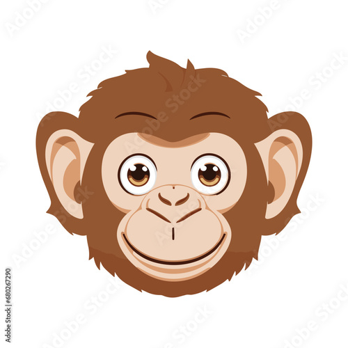 Monkey Vector. Cute Monkey Face Vector Illustration. isolated monkey vector logo