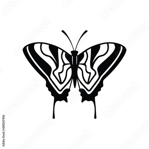 Butterfly Vector, Black And White Butterfly Line Art Vector Illustration 