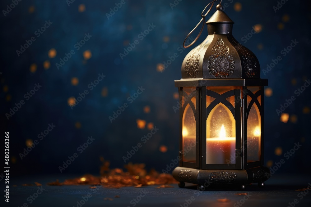 The traditional Ramadan lamp, glowing in the night, symbolizes the holy festival of the Islamic faith. The traditional Ramadan lamp, glowing in the night, symbolizes the holy festival of the Islamic faith.