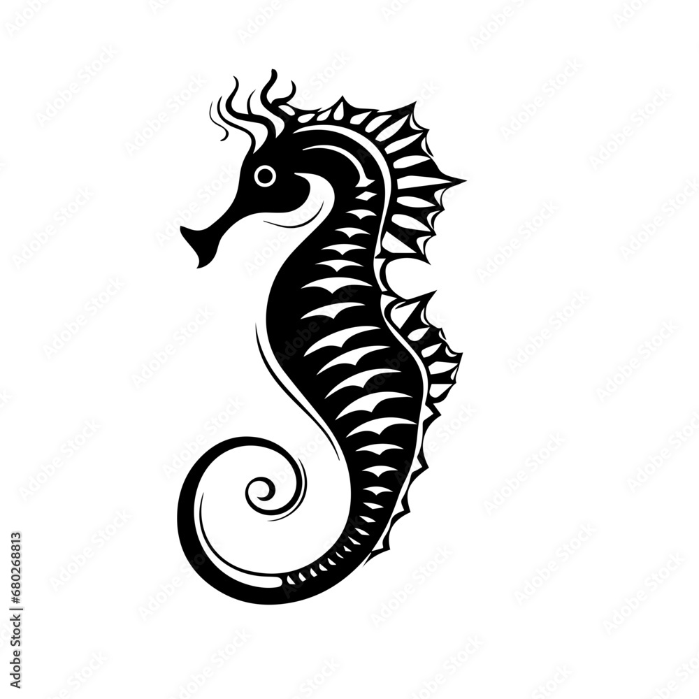 Whimsical Seahorse Vector Illustration Whimsical Seahorse Vector Illustration