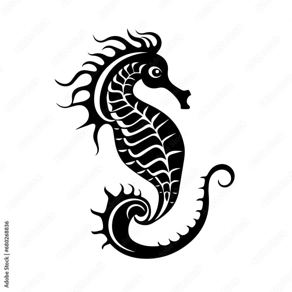Whimsical Seahorse Vector Illustration Whimsical Seahorse Vector Illustration