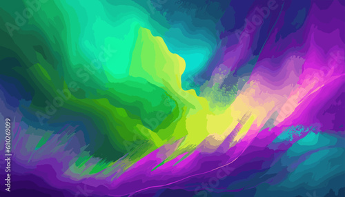 Vibrant abstract aesthetics with a noisy color gradient, fusing lively shades such as neon green, electric blue, and energetic purple.