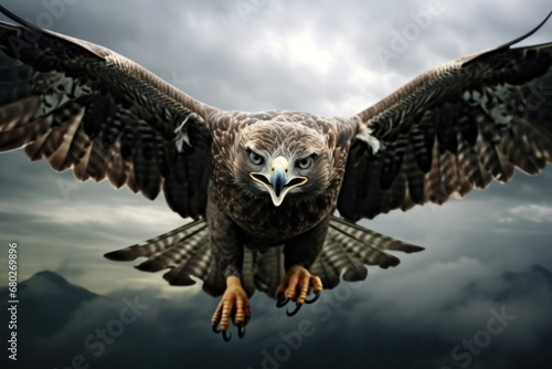 Hawkeye Soaring in the Sky: Majestic Bird of Prey in Flight