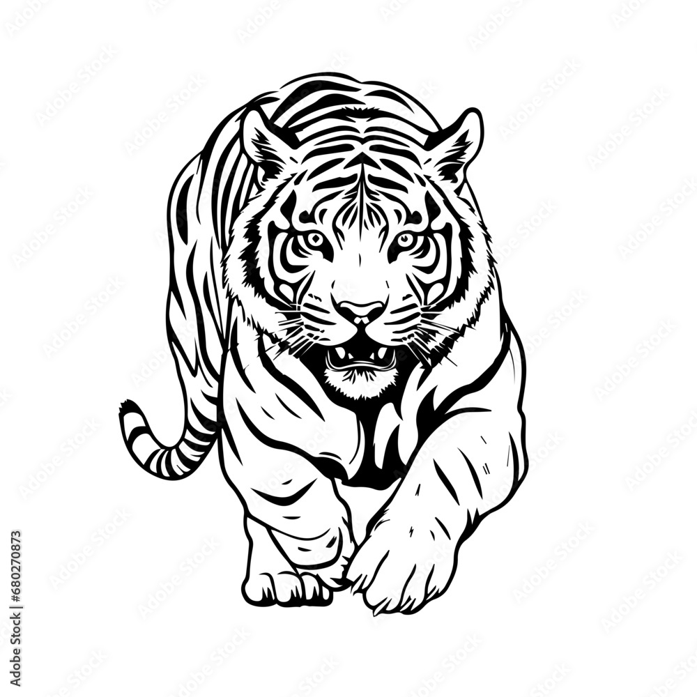 Majestic Tiger Vector Illustration Majestic Tiger Vector Illustration