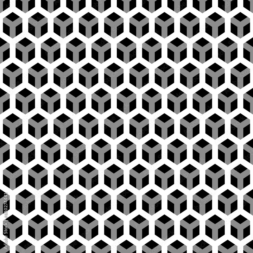 Repeated color polygons tessellation on white background. Seamless surface pattern design with regular hexagons. Hexagonal grid motif. Honeycomb wallpaper. Digital paper for web designing. Vector art. Repeated color polygons tessellation on white background. Seamless surface pattern design with regular hexagons. Hexagonal grid motif. Honeycomb wallpaper. Digital paper for web designing. Vector art.