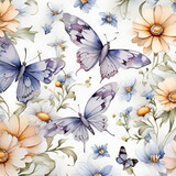 watercolor daisy pattern, generative ai
