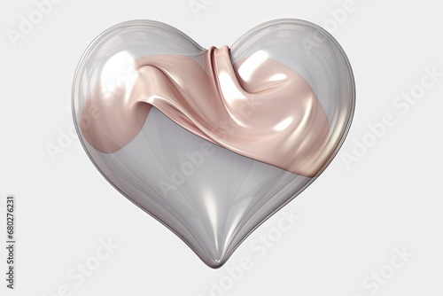  a white and pink heart shaped object with a pink and white heart shaped object in the middle of the image.