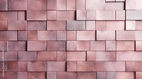  a close up of a brick wall made of small squares and rectangles in shades of pink and grey.