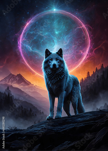 Wolves in Moonlit Landscapes photo