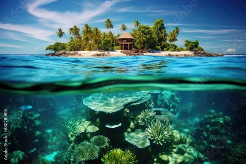 Lagoon reef nature island water tropics blue beach underwater sea ocean summer