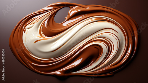  Top view of chocolate cream.
