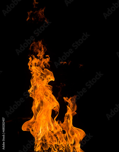 fire flame background banner.play of flames on a dark background.real flames for background