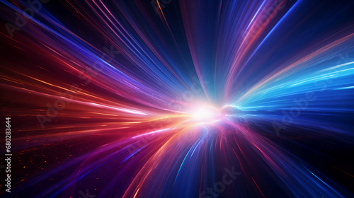 Digital vortex background. Abstract vibrant streams of light converging into a luminous nexus