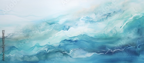 The creative invitation featured a mesmerizing watercolor painting of the ocean, with beautifully blended waves in vibrant colors and a splash of glitter, creating a stunning pattern that mimicked the