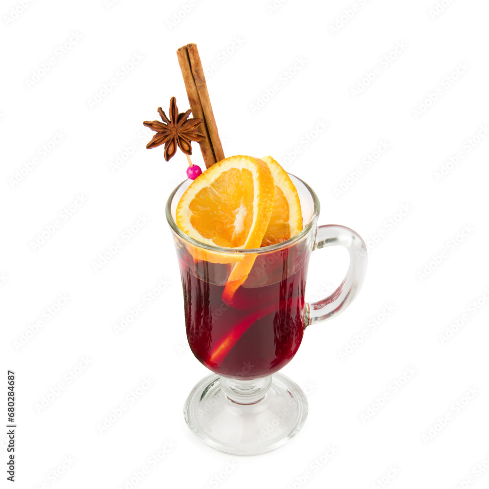 Mulled wine and spices isolated on white. Mulled wine and spices isolated on white.