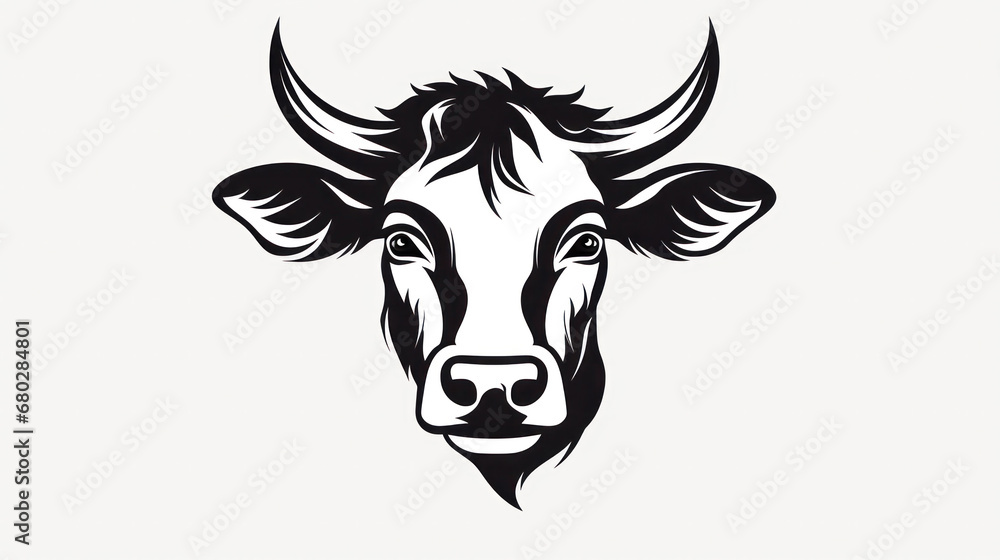 Elegance drawing art buffalo cow ox bull head logo design inspiration Elegance drawing art buffalo cow ox bull head logo design inspiration